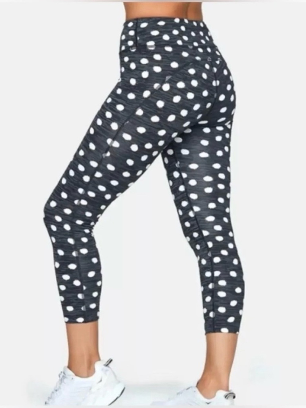 OUTDOOR VOICES Polka Dot TechSweat 3/4 Leggings Flex Black White Small